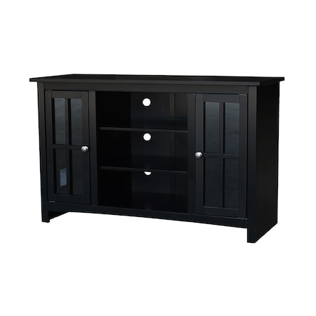 International Concepts 48" Entertainment / TV Stand with 2 Doors, Black TV46-34